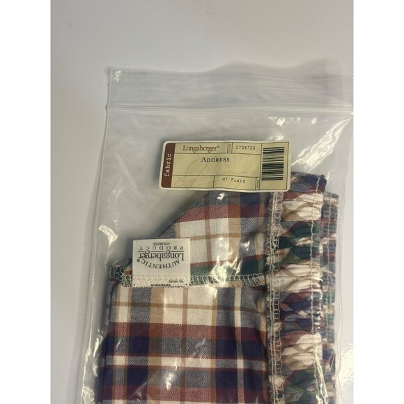 VTG 90s Longaberger "Address MT Plaid" Fabric Basket Liner Multicolor NIP #27057 - Picture 2 of 3